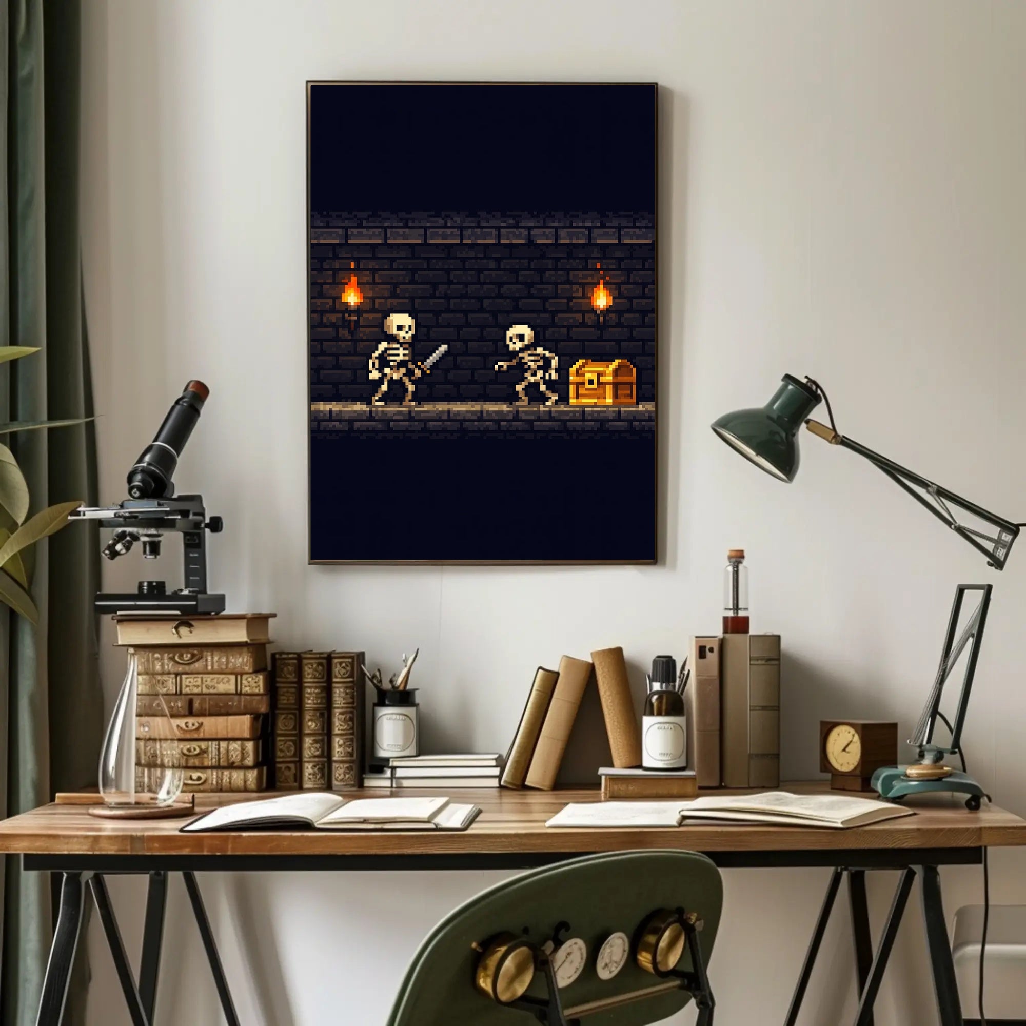 Dungeon Adventure: Pixel Art Fantasy or Mythology Poster PosterGoat