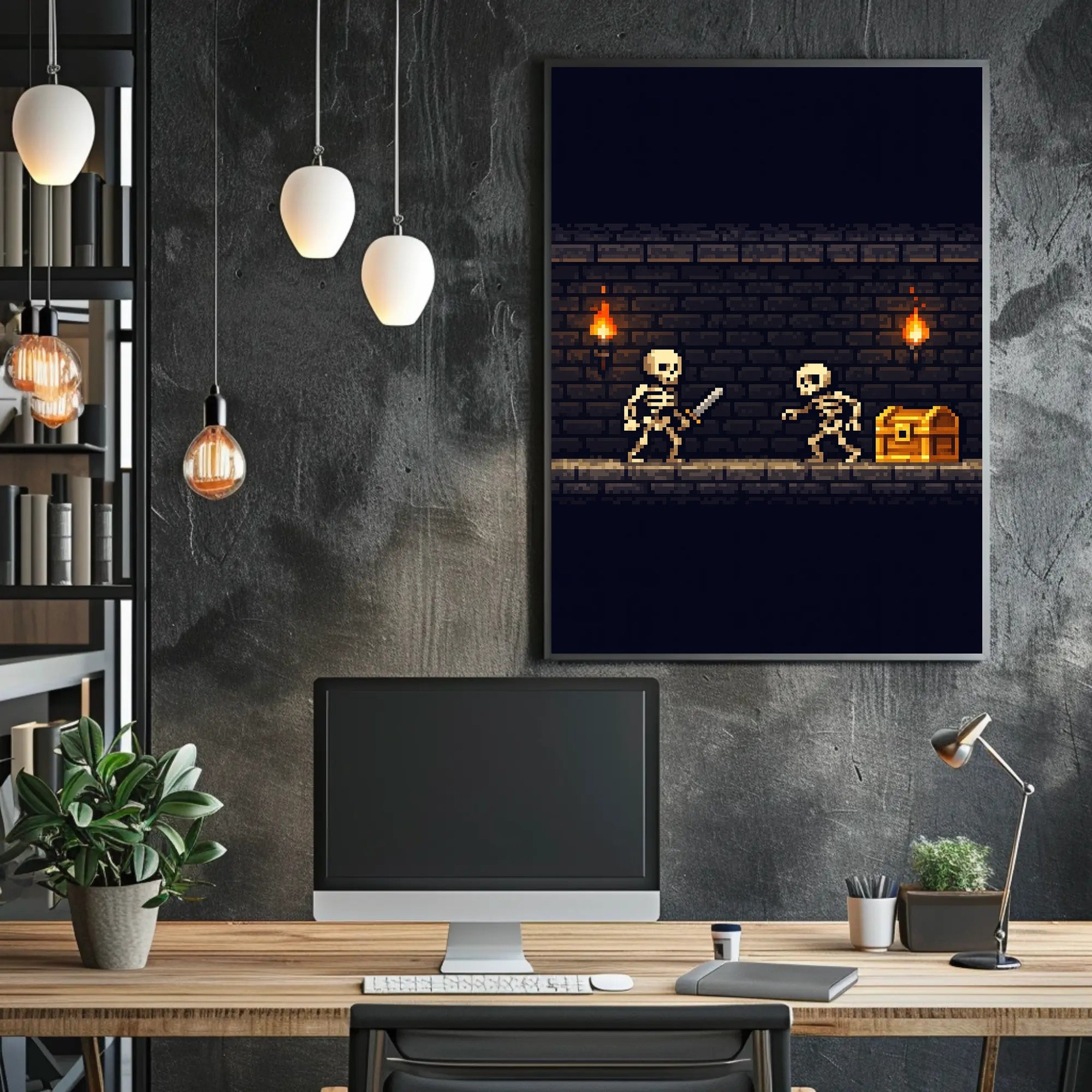 Dungeon Adventure: Pixel Art Fantasy or Mythology Poster PosterGoat