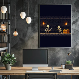 Dungeon Adventure: Pixel Art Fantasy or Mythology Poster PosterGoat