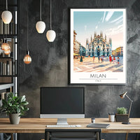 Duomo di Milano Vibrant Gothic Travel Poster PosterGoat