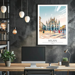 Duomo di Milano Vibrant Gothic Travel Poster PosterGoat