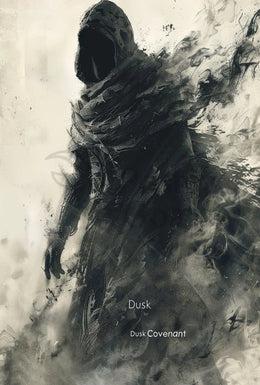 Dusk Covenant: Enigmatic Hooded Figure Art Poster PosterGoat