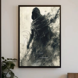 Dusk Covenant: Enigmatic Hooded Figure Art Poster PosterGoat