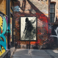 Dusk Covenant: Enigmatic Hooded Figure Art Poster PosterGoat