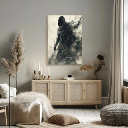 Dusk Covenant: Enigmatic Hooded Figure Art Poster PosterGoat