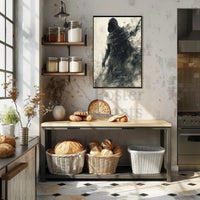 Dusk Covenant: Enigmatic Hooded Figure Art Poster PosterGoat