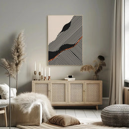 Dynamic Abstract Stripes and Shapes Abstract, Artistic Poster PosterGoat