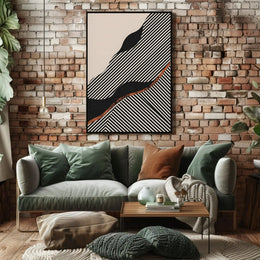 Dynamic Abstract Stripes and Shapes Abstract, Artistic Poster PosterGoat