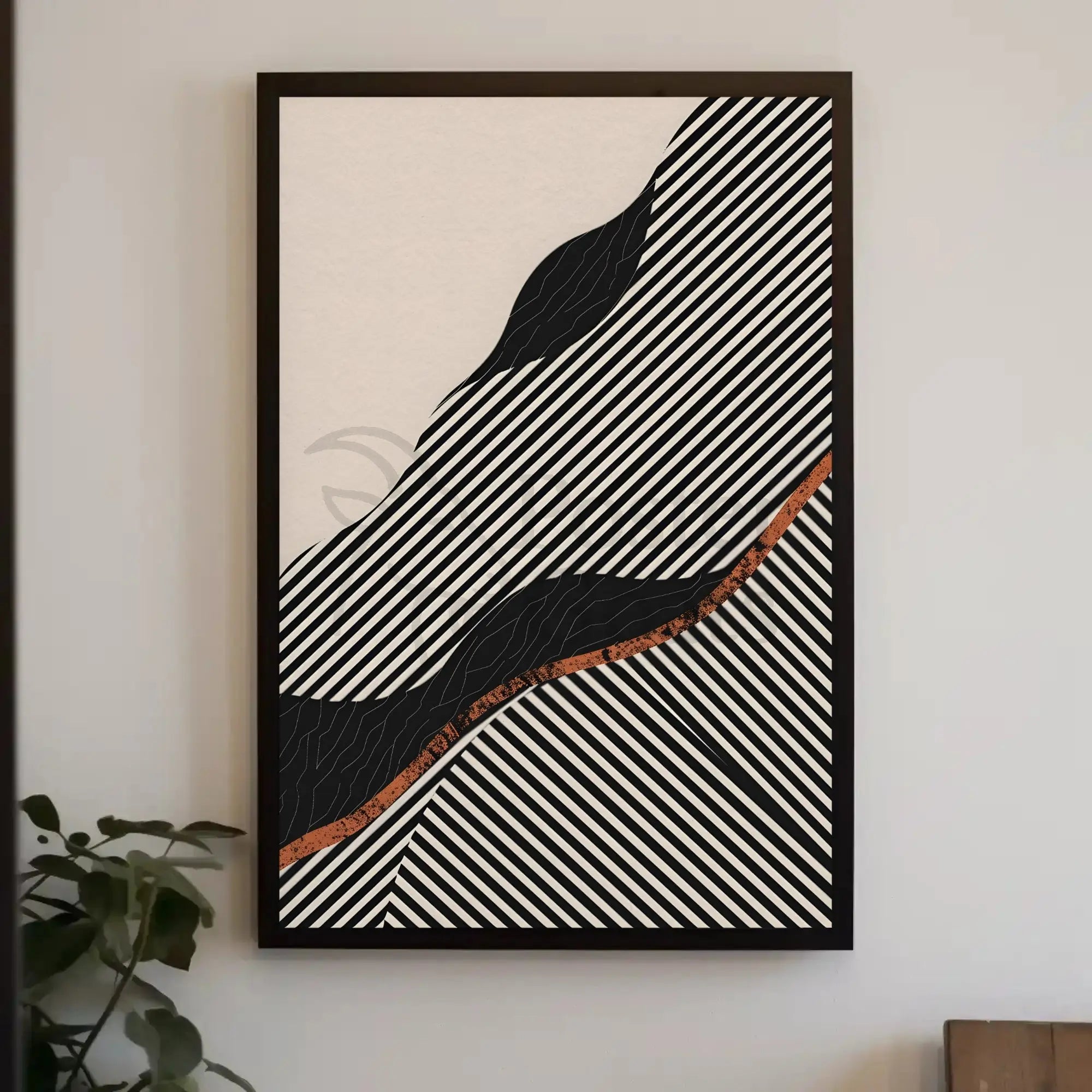 Dynamic Abstract Stripes and Shapes Abstract, Artistic Poster PosterGoat