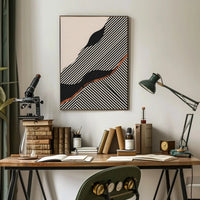 Dynamic Abstract Stripes and Shapes Abstract, Artistic Poster PosterGoat