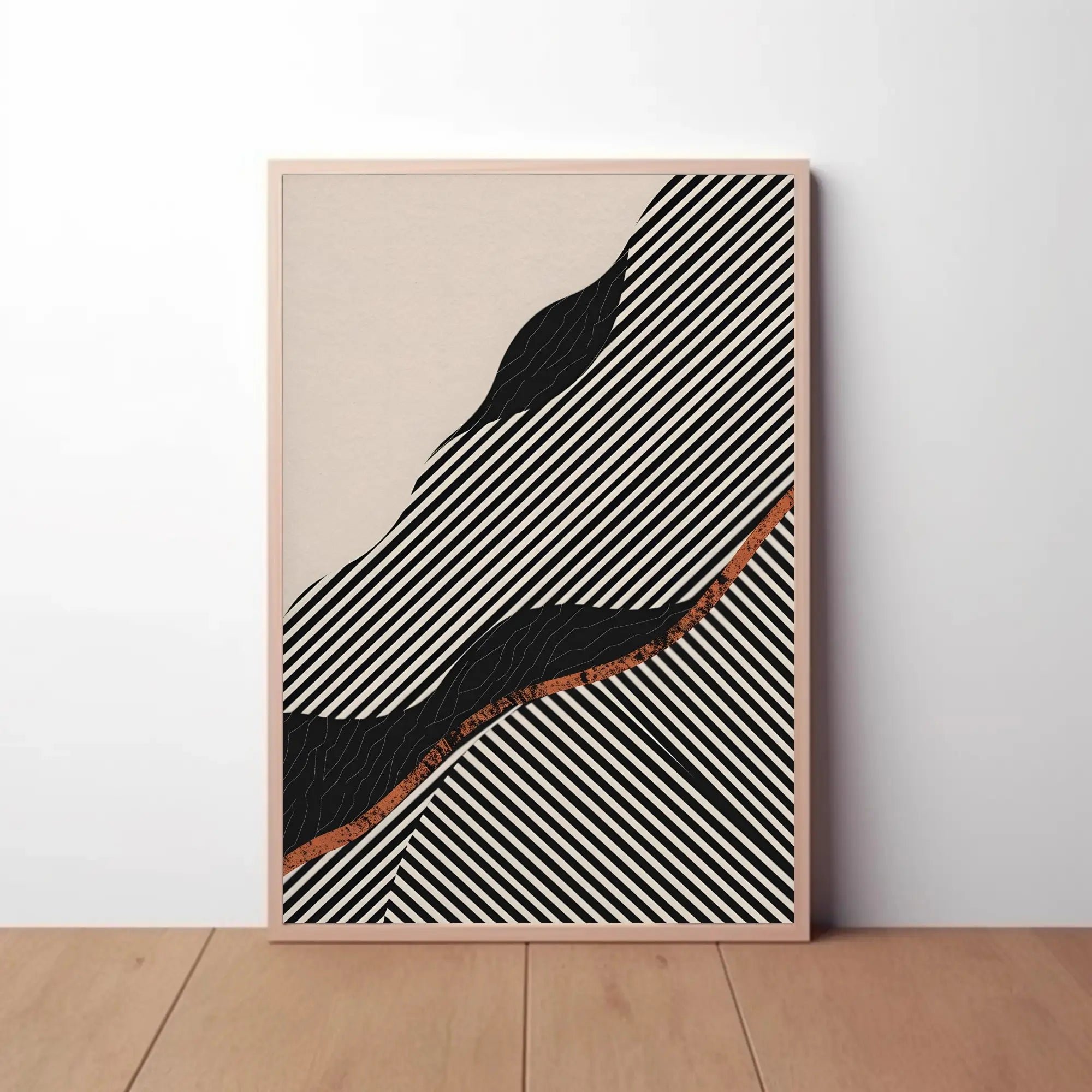 Dynamic Abstract Stripes and Shapes Abstract, Artistic Poster PosterGoat