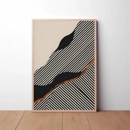 Dynamic Abstract Stripes and Shapes Abstract, Artistic Poster PosterGoat