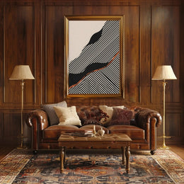 Dynamic Abstract Stripes and Shapes Abstract, Artistic Poster PosterGoat