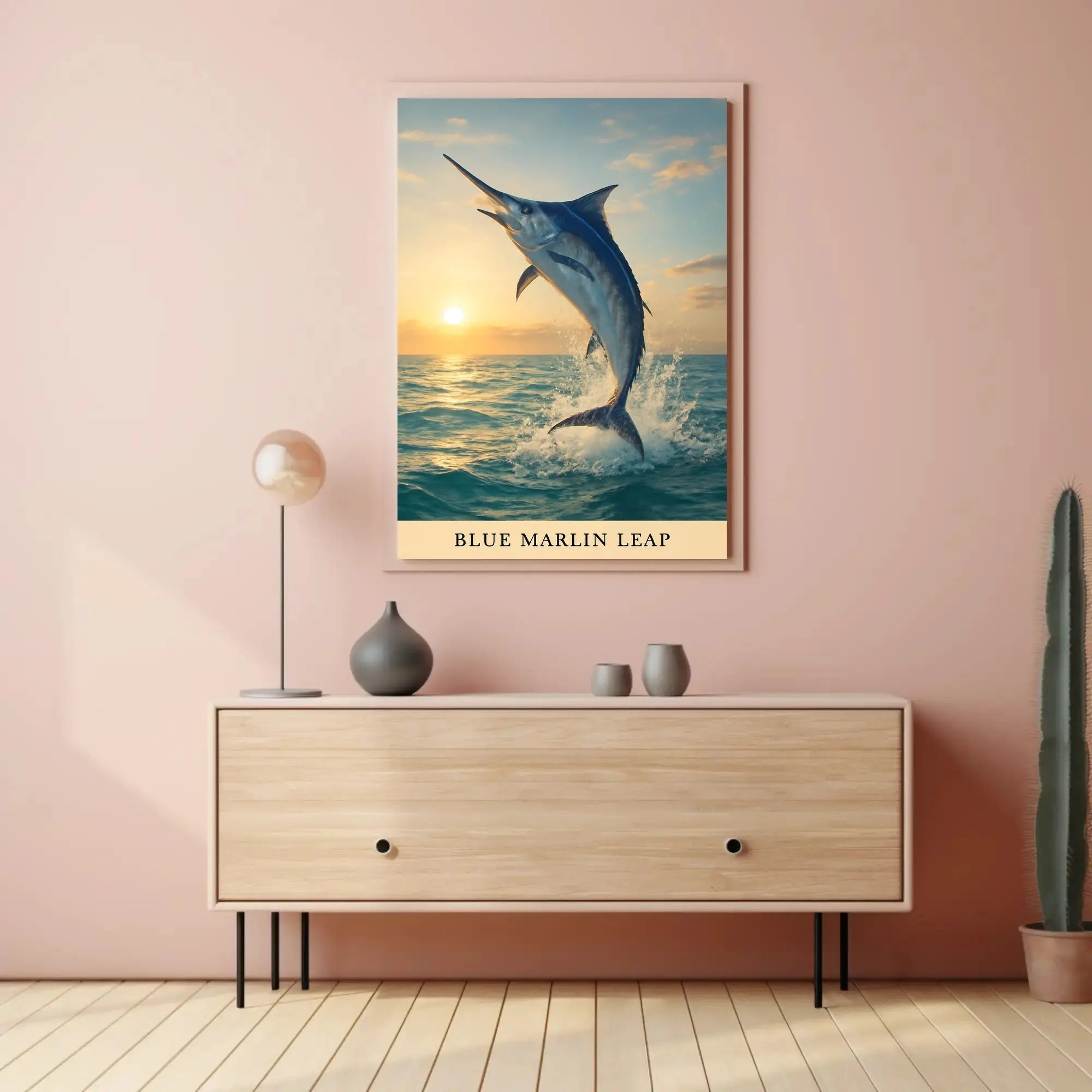 Dynamic Blue Marlin Ocean Leap Animal Poster PosterGoat