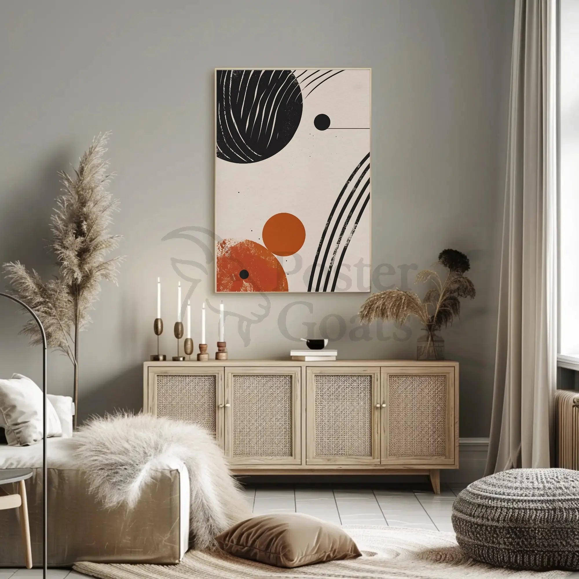 Dynamic Cosmic Geometry: Abstract Modern Art Poster PosterGoat
