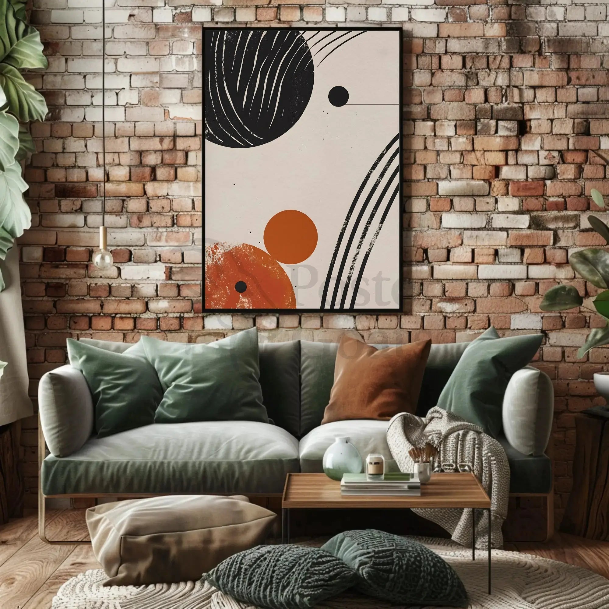 Dynamic Cosmic Geometry: Abstract Modern Art Poster PosterGoat