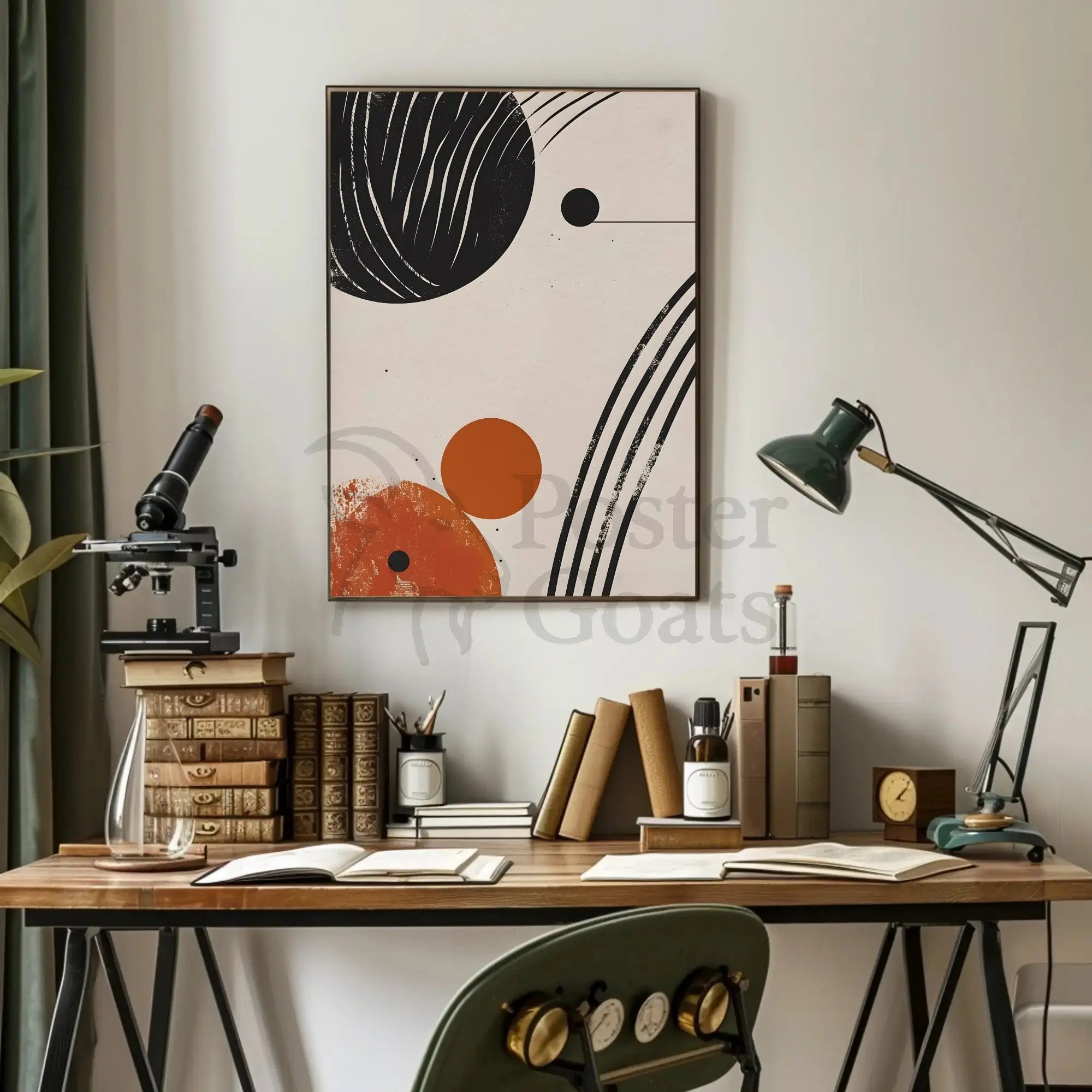 Dynamic Cosmic Geometry: Abstract Modern Art Poster PosterGoat