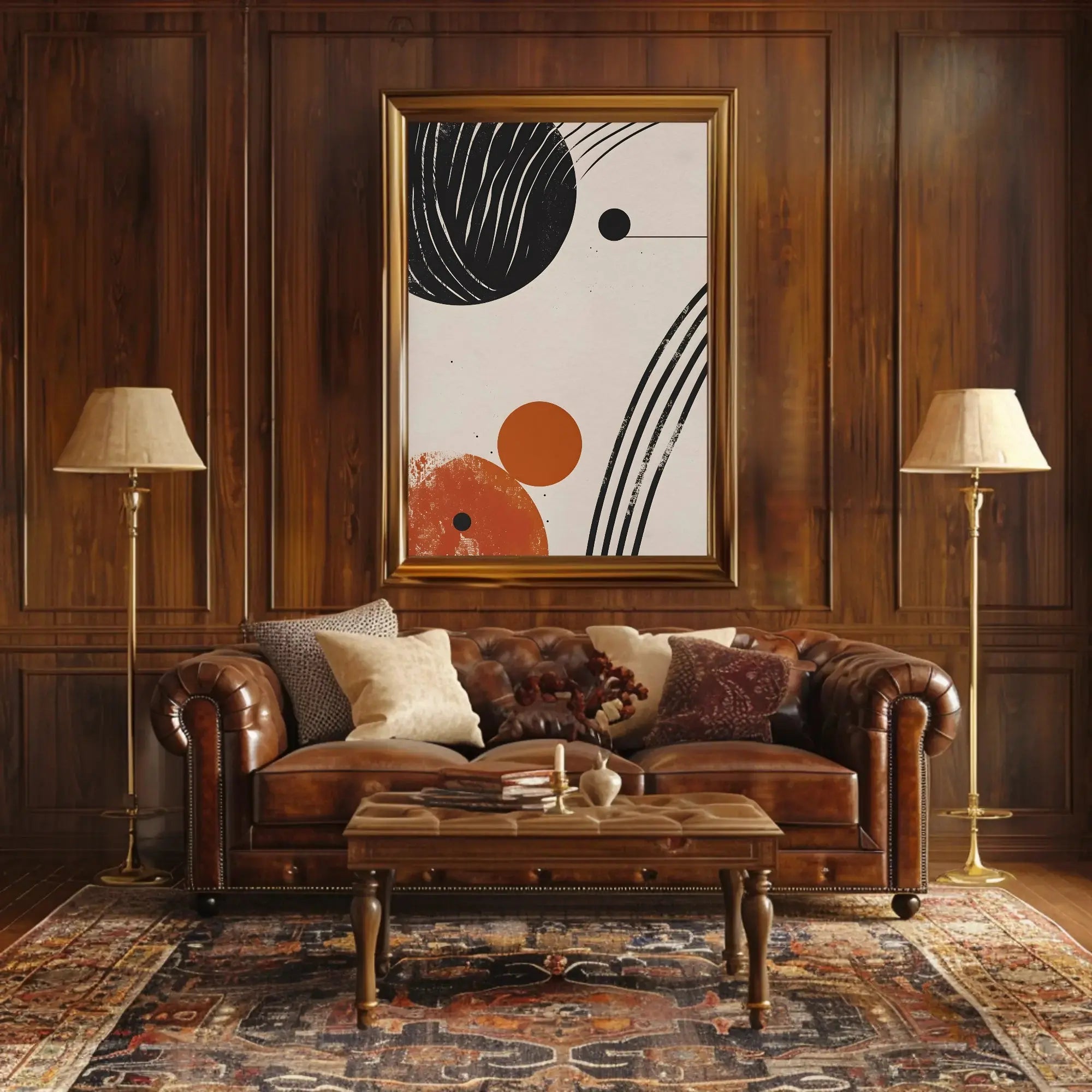 Dynamic Cosmic Geometry: Abstract Modern Art Poster PosterGoat