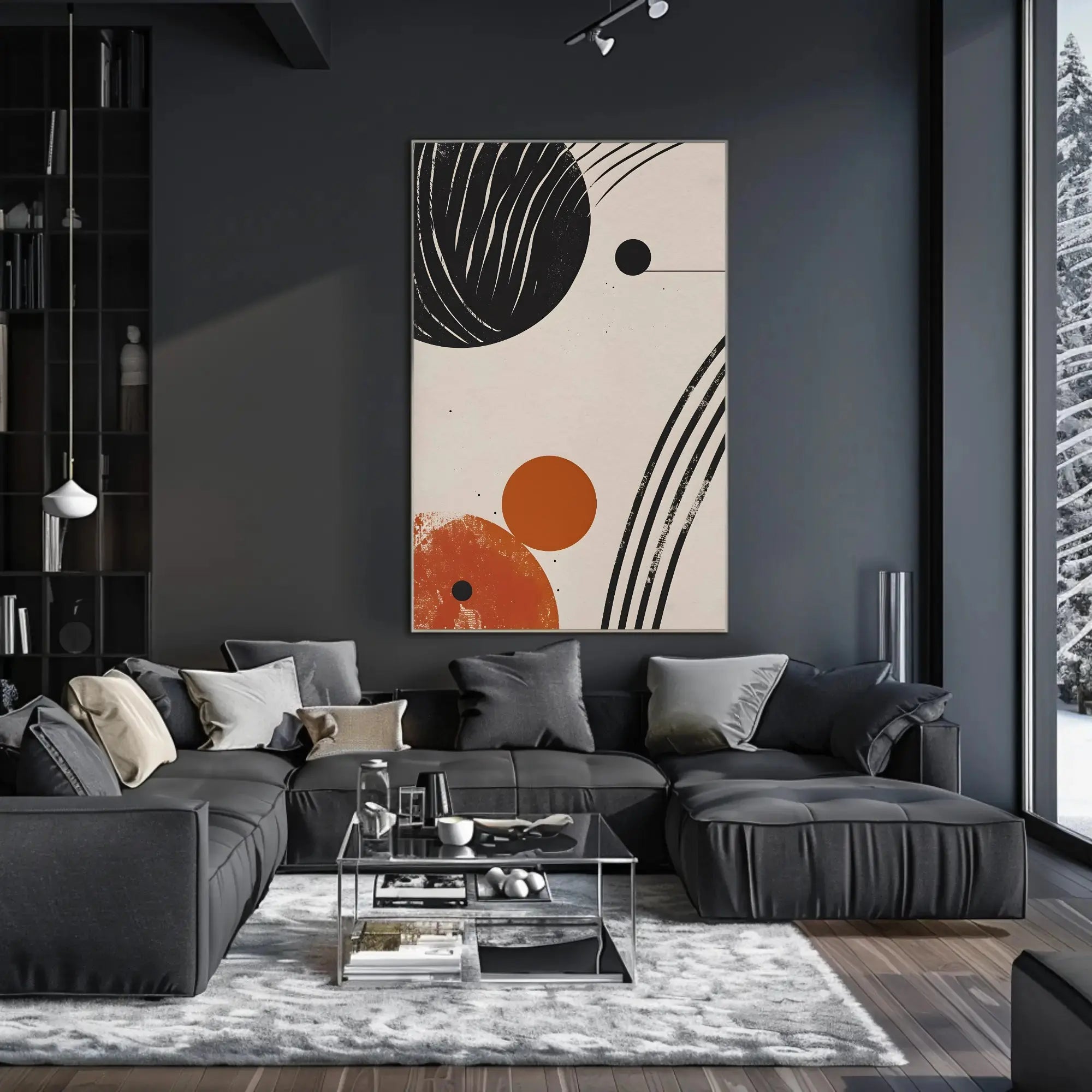 Dynamic Cosmic Geometry: Abstract Modern Art Poster PosterGoat