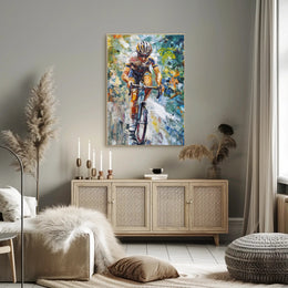 Dynamic Cycling Adventure: Energetic Sports Poster PosterGoat