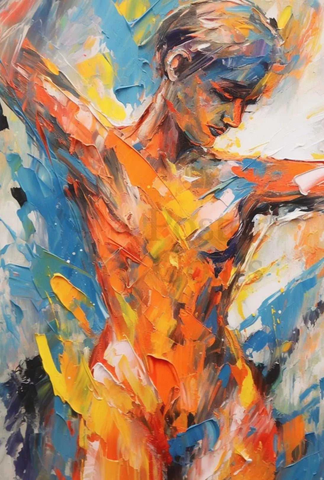 Dynamic Dance Expression in Abstract Art Poster PosterGoat