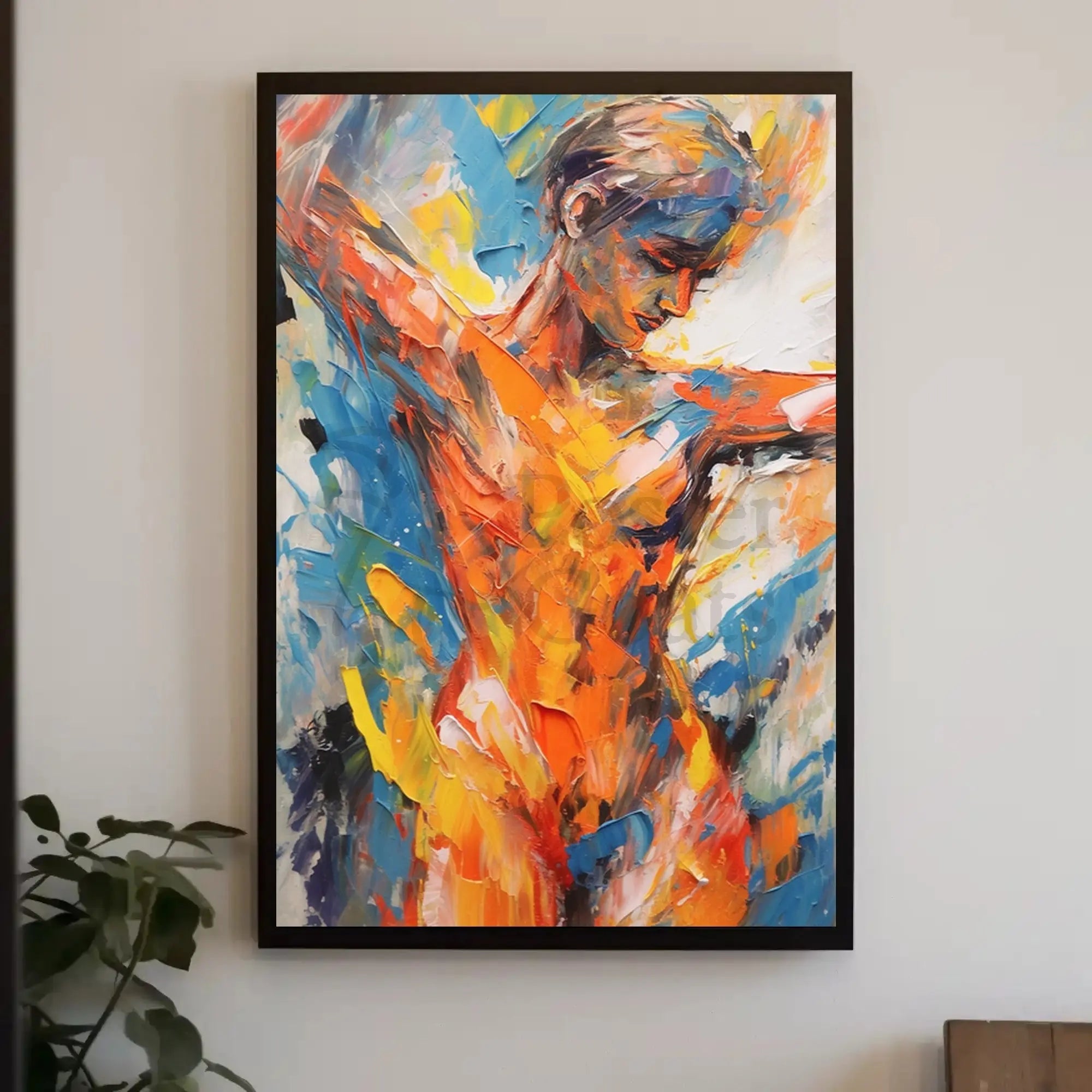 Dynamic Dance Expression in Abstract Art Poster PosterGoat