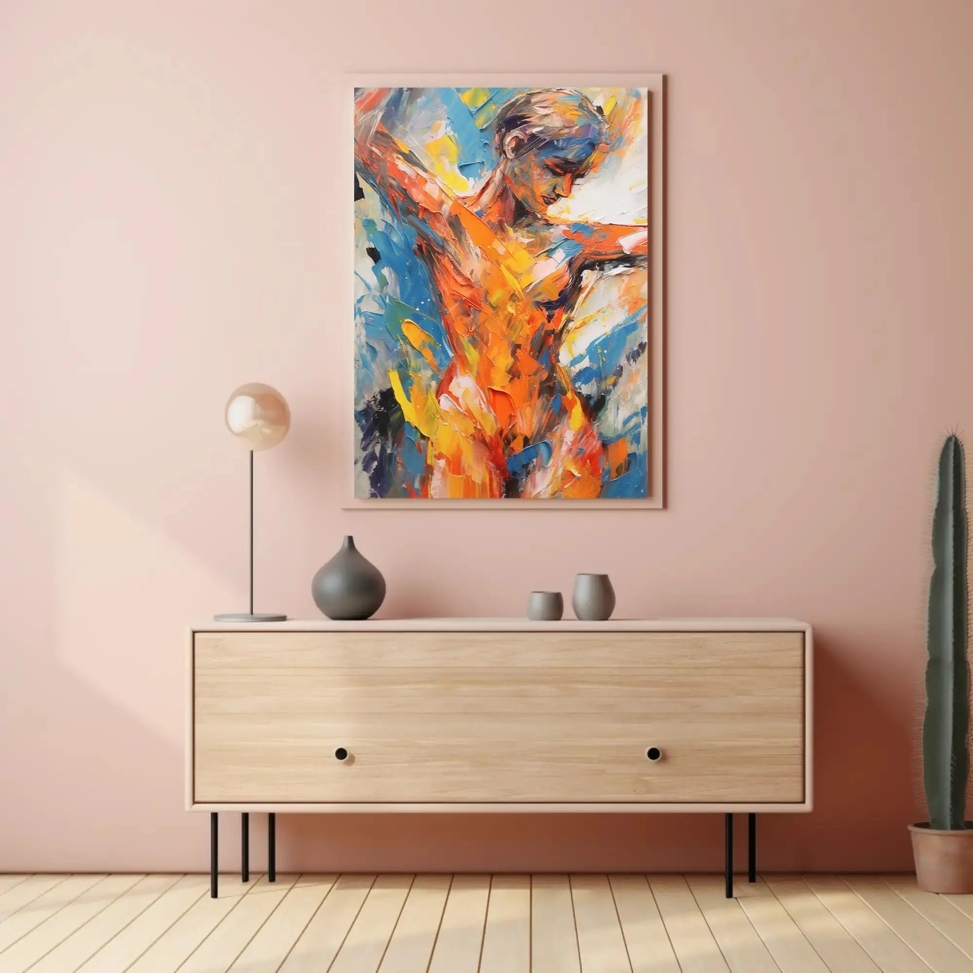 Dynamic Dance Expression in Abstract Art Poster PosterGoat