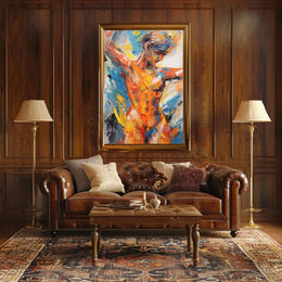 Dynamic Dance Expression in Abstract Art Poster PosterGoat