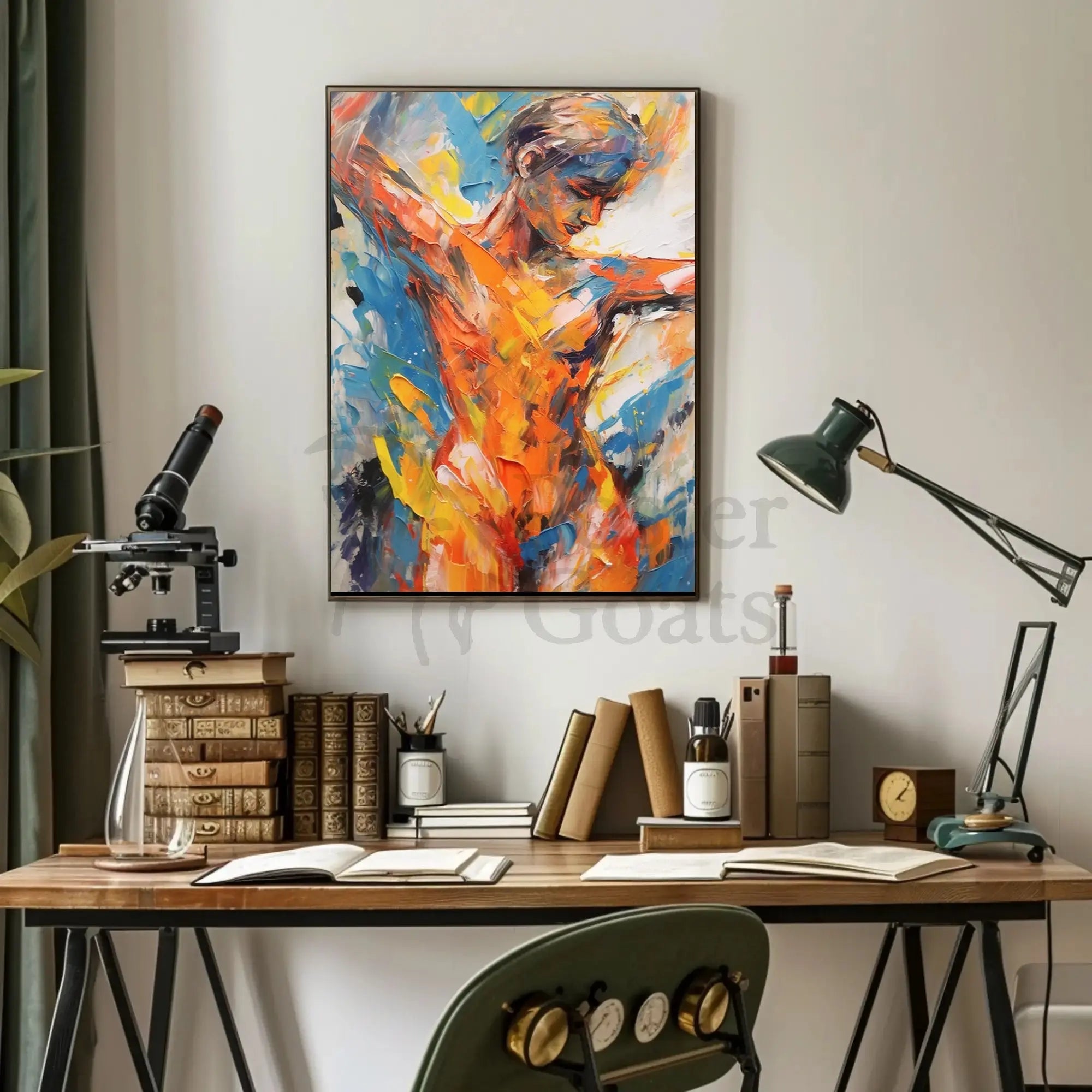 Dynamic Dance Expression in Abstract Art Poster PosterGoat