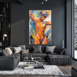 Dynamic Dance Expression in Abstract Art Poster PosterGoat