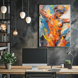 Dynamic Dance Expression in Abstract Art Poster PosterGoat