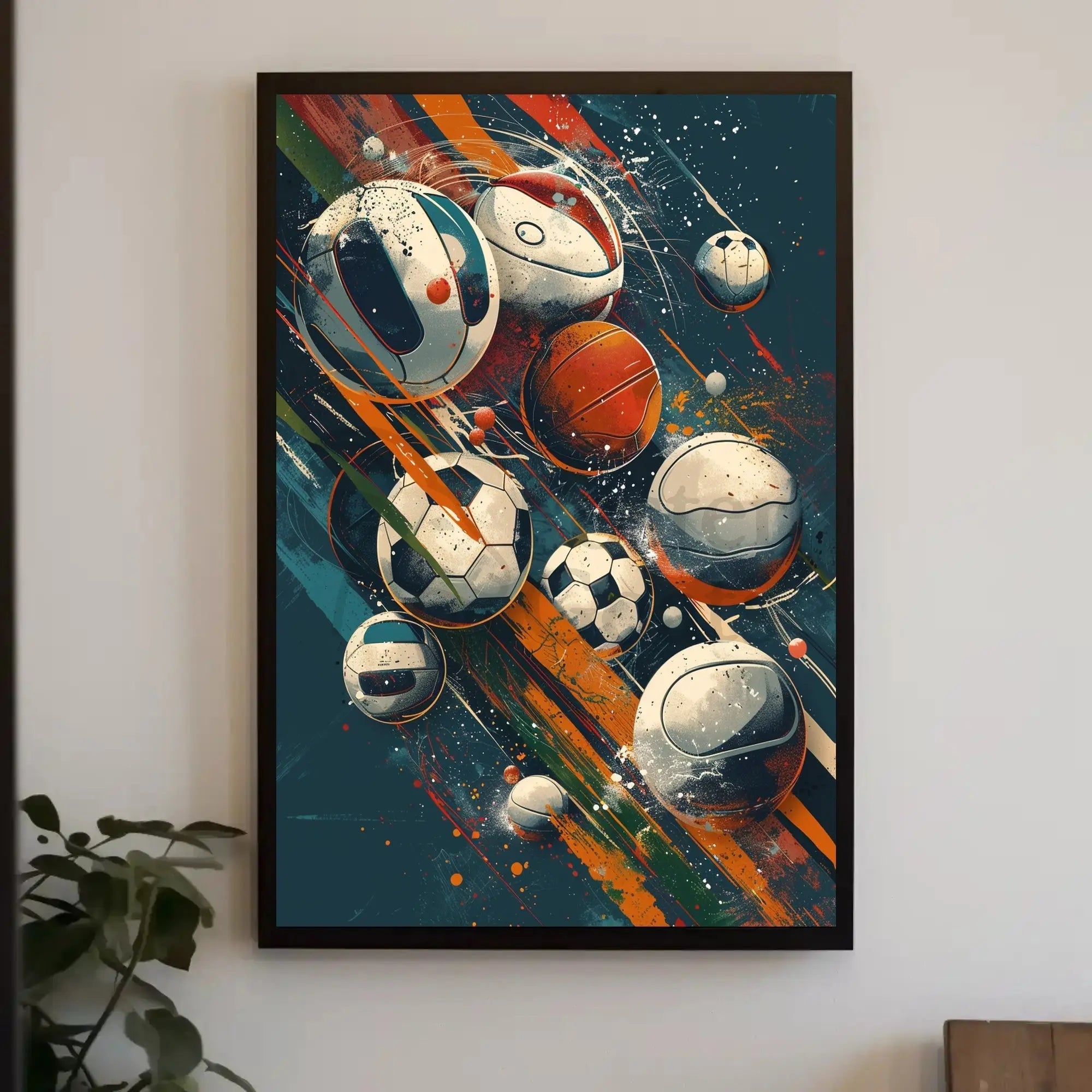 Dynamic Energy Sports Balls Art Print - Sports Poster PosterGoat