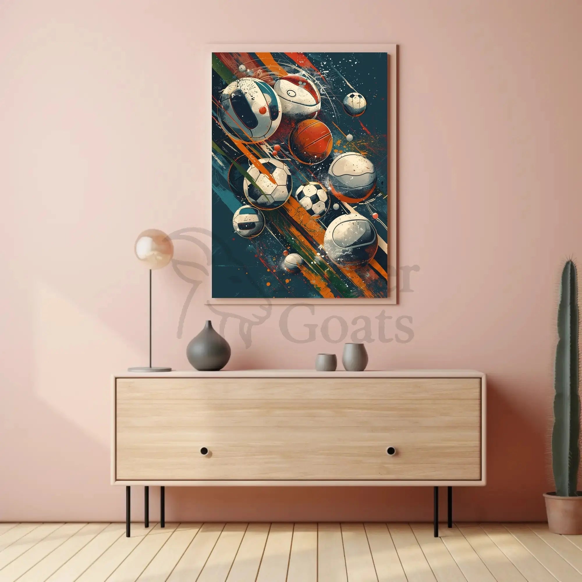Dynamic Energy Sports Balls Art Print - Sports Poster PosterGoat