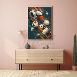 Dynamic Energy Sports Balls Art Print - Sports Poster PosterGoat