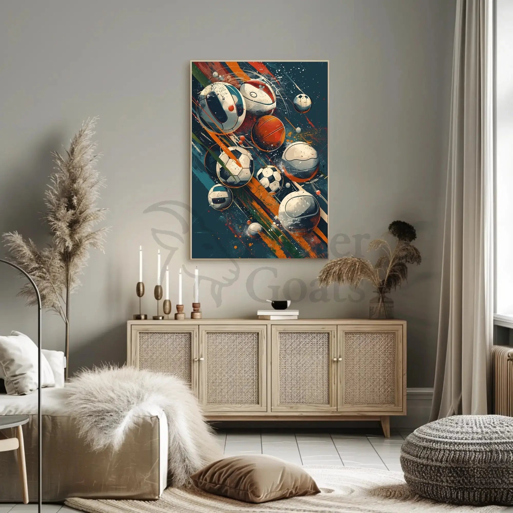 Dynamic Energy Sports Balls Art Print - Sports Poster PosterGoat