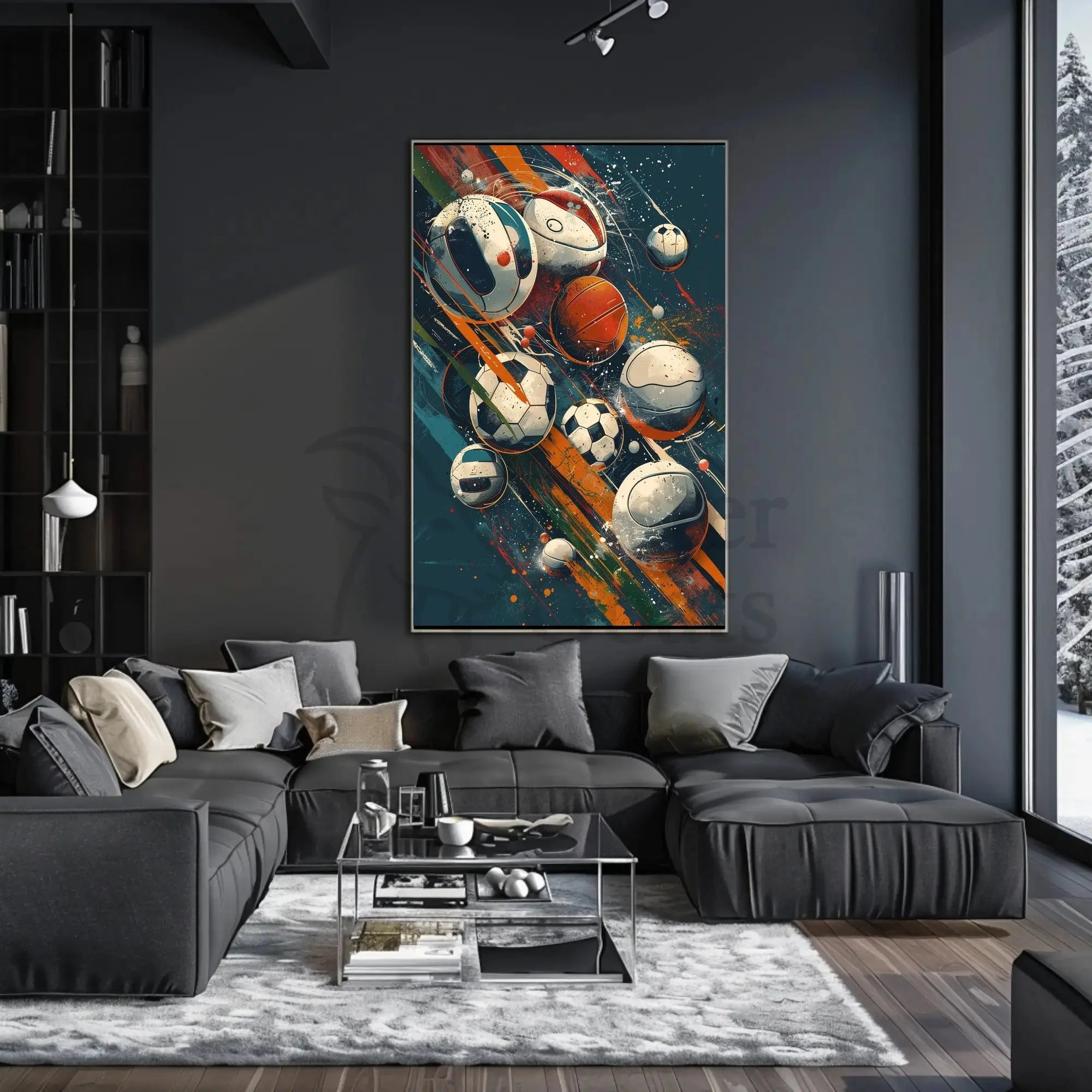 Dynamic Energy Sports Balls Art Print - Sports Poster PosterGoat