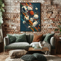Dynamic Energy Sports Balls Art Print - Sports Poster PosterGoat