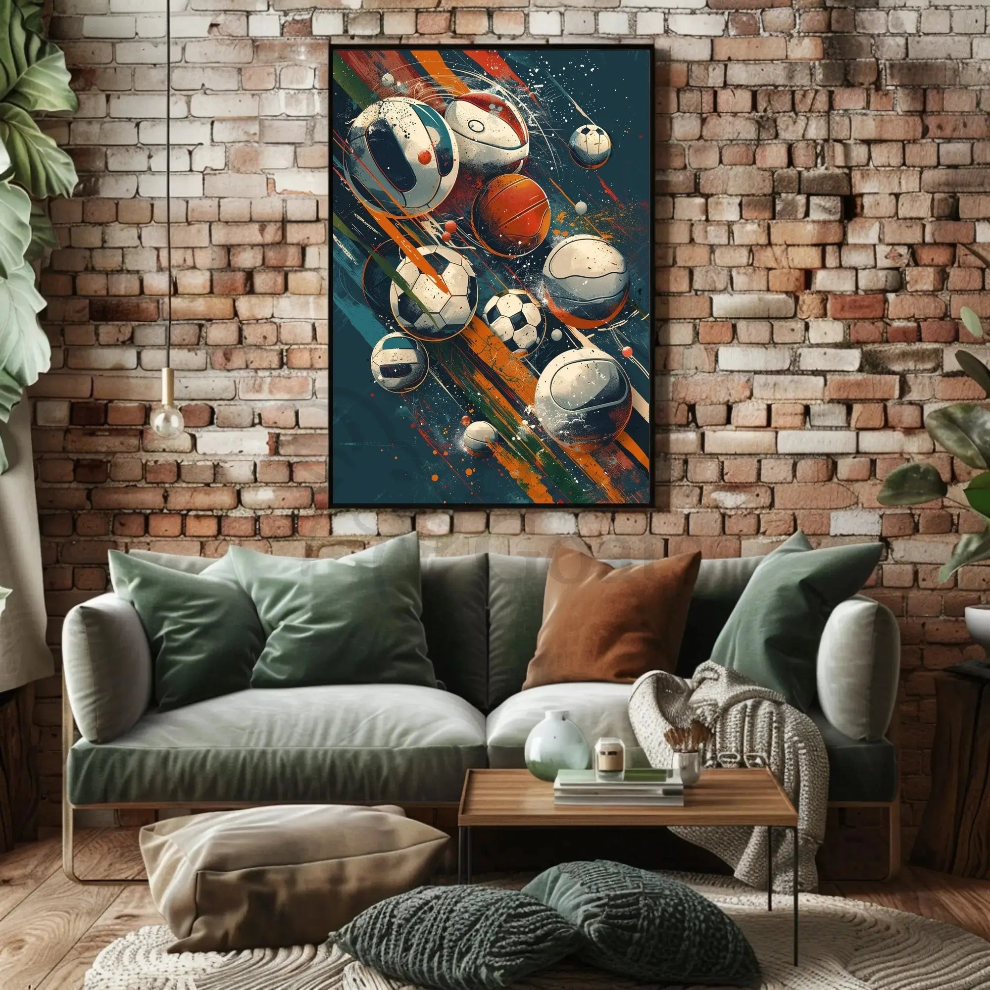 Dynamic Energy Sports Balls Art Print - Sports Poster PosterGoat