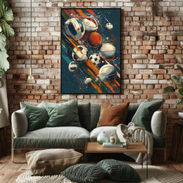 Dynamic Energy Sports Balls Art Print - Sports Poster PosterGoat