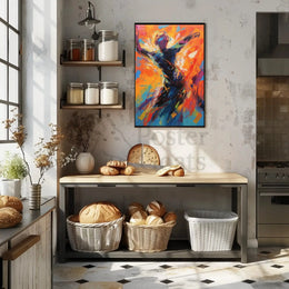 Dynamic Expressive Movement in Vibrant Colors Artistic Poster PosterGoat
