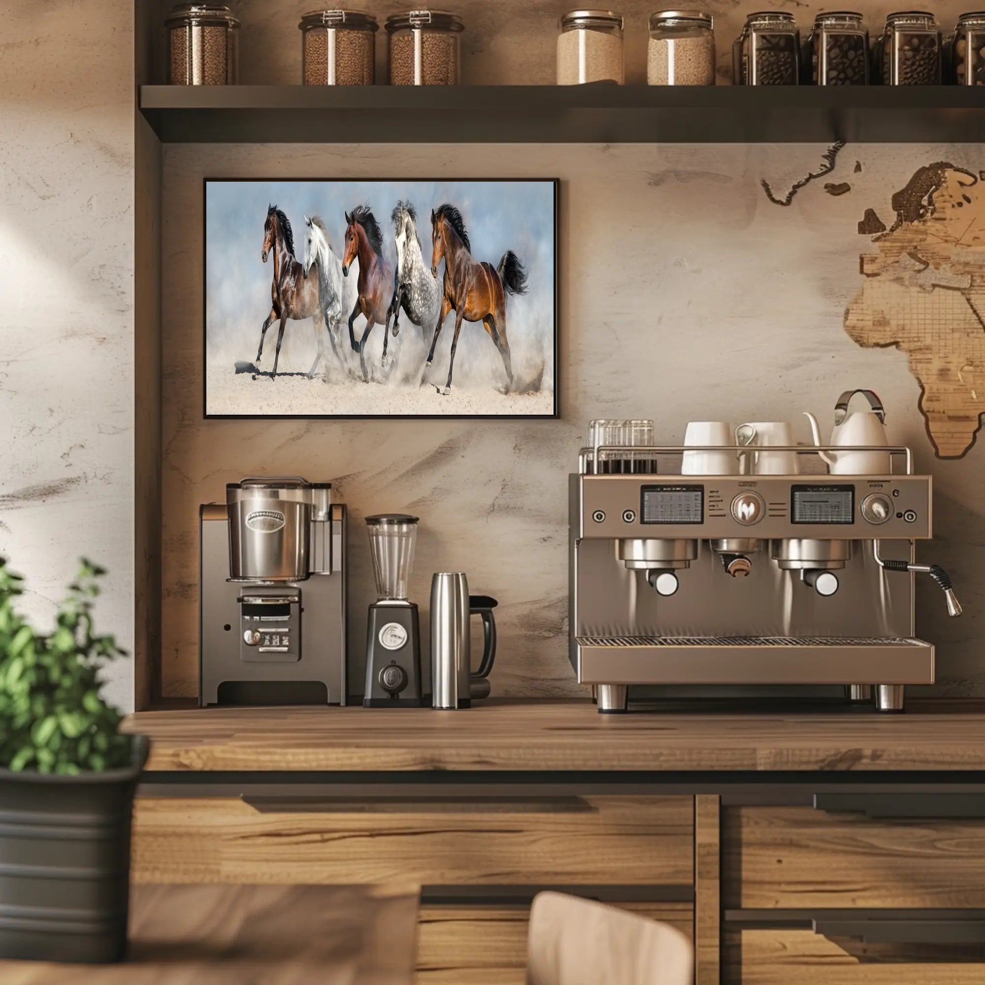 Dynamic Galloping Horses on Open Plains Animal Poster PosterGoat