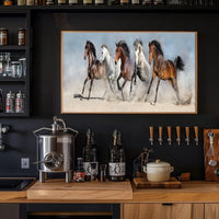 Dynamic Galloping Horses on Open Plains Animal Poster PosterGoat