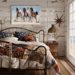 Dynamic Galloping Horses on Open Plains Animal Poster PosterGoat