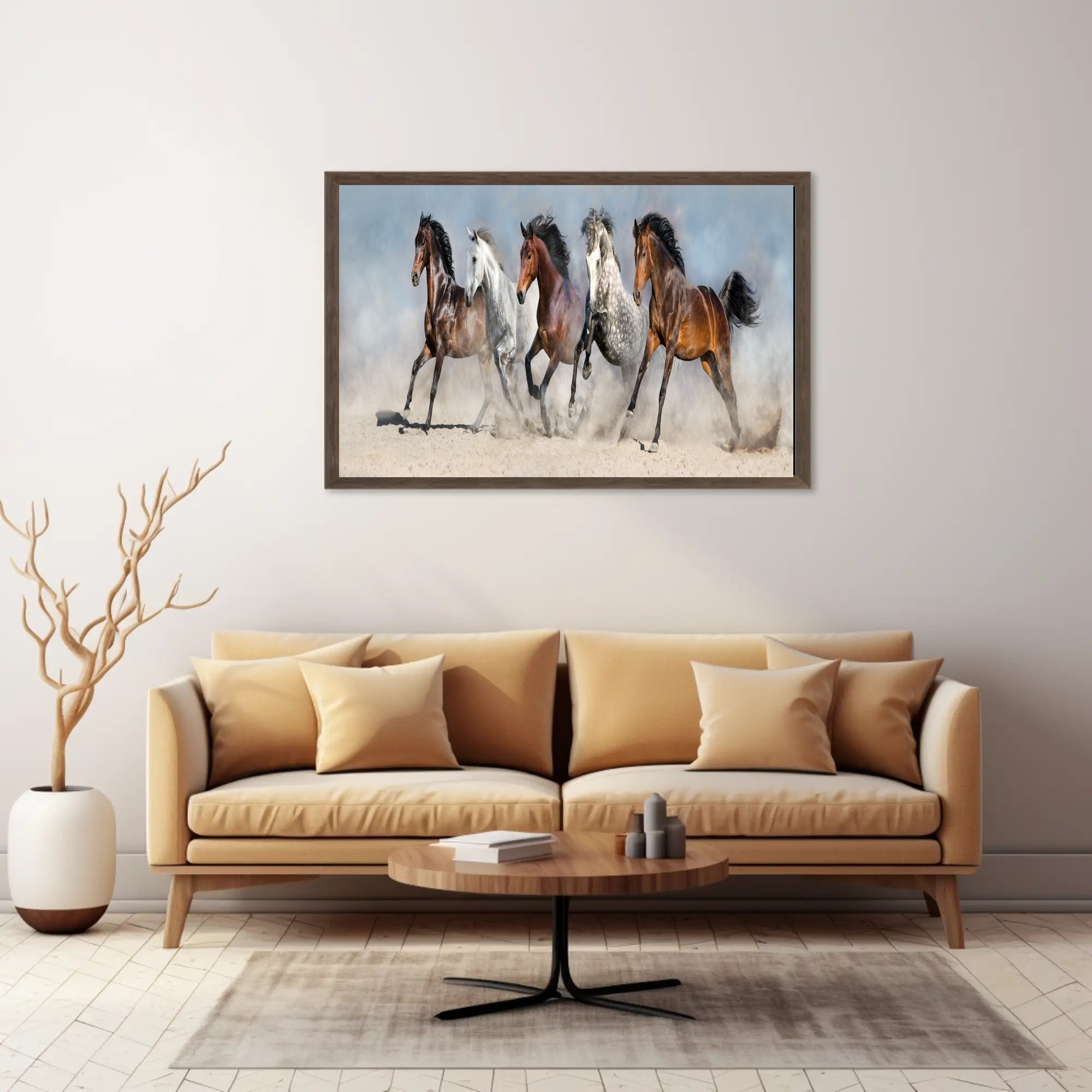 Dynamic Galloping Horses on Open Plains Animal Poster PosterGoat