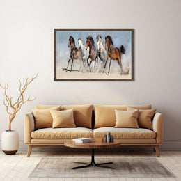 Dynamic Galloping Horses on Open Plains Animal Poster PosterGoat