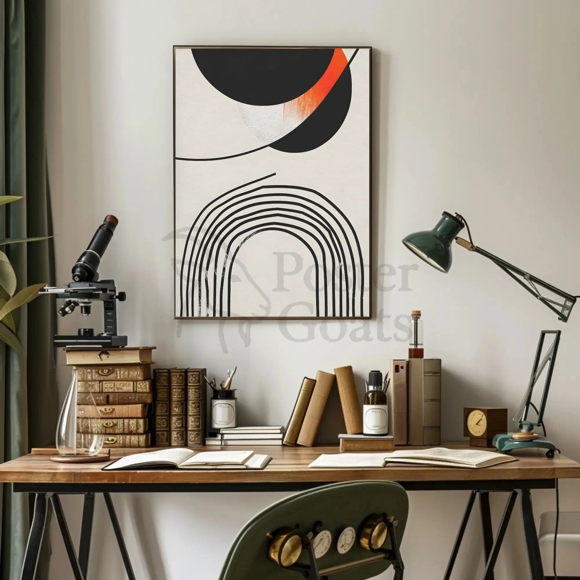 Dynamic Geometric Design Modern Art Abstract Poster PosterGoat