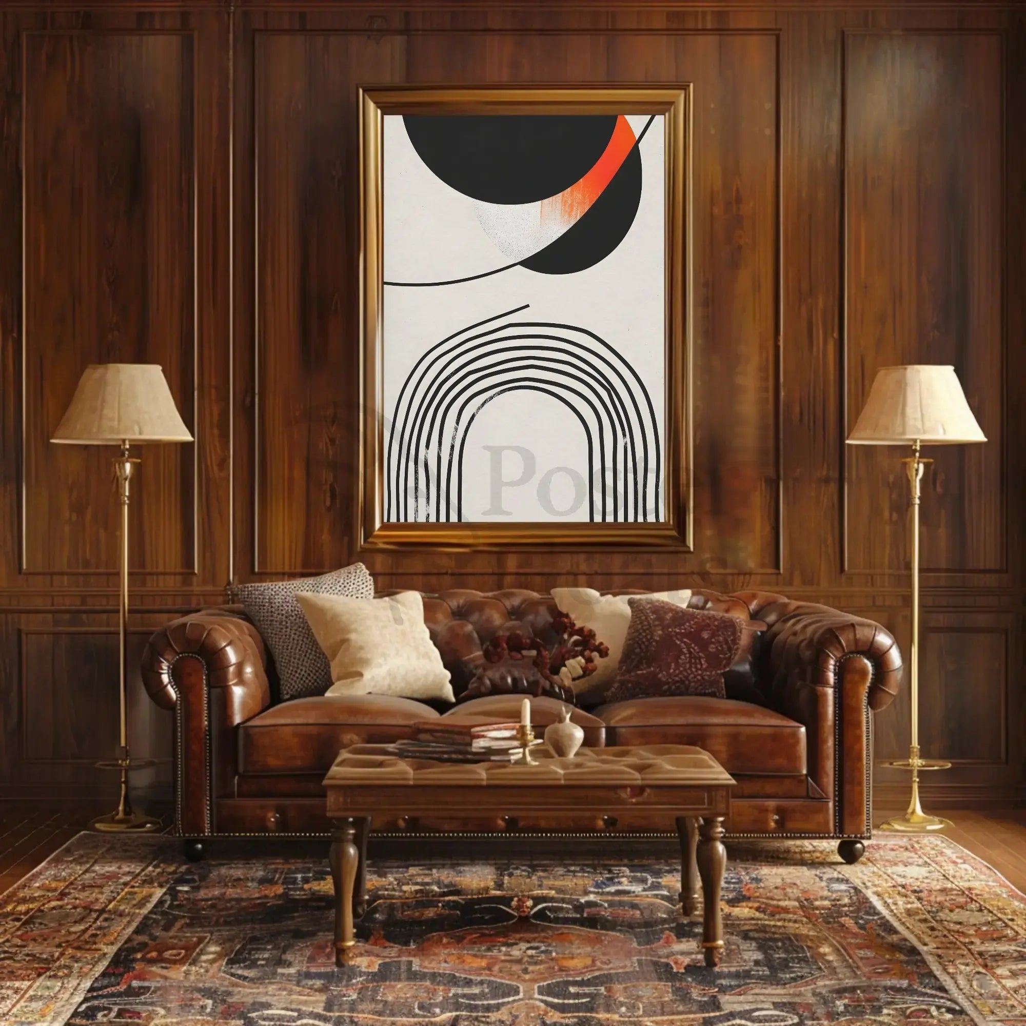 Dynamic Geometric Design Modern Art Abstract Poster PosterGoat