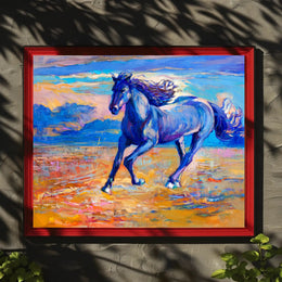 Dynamic Horse Landscape Art: Premium Animal Poster PosterGoat