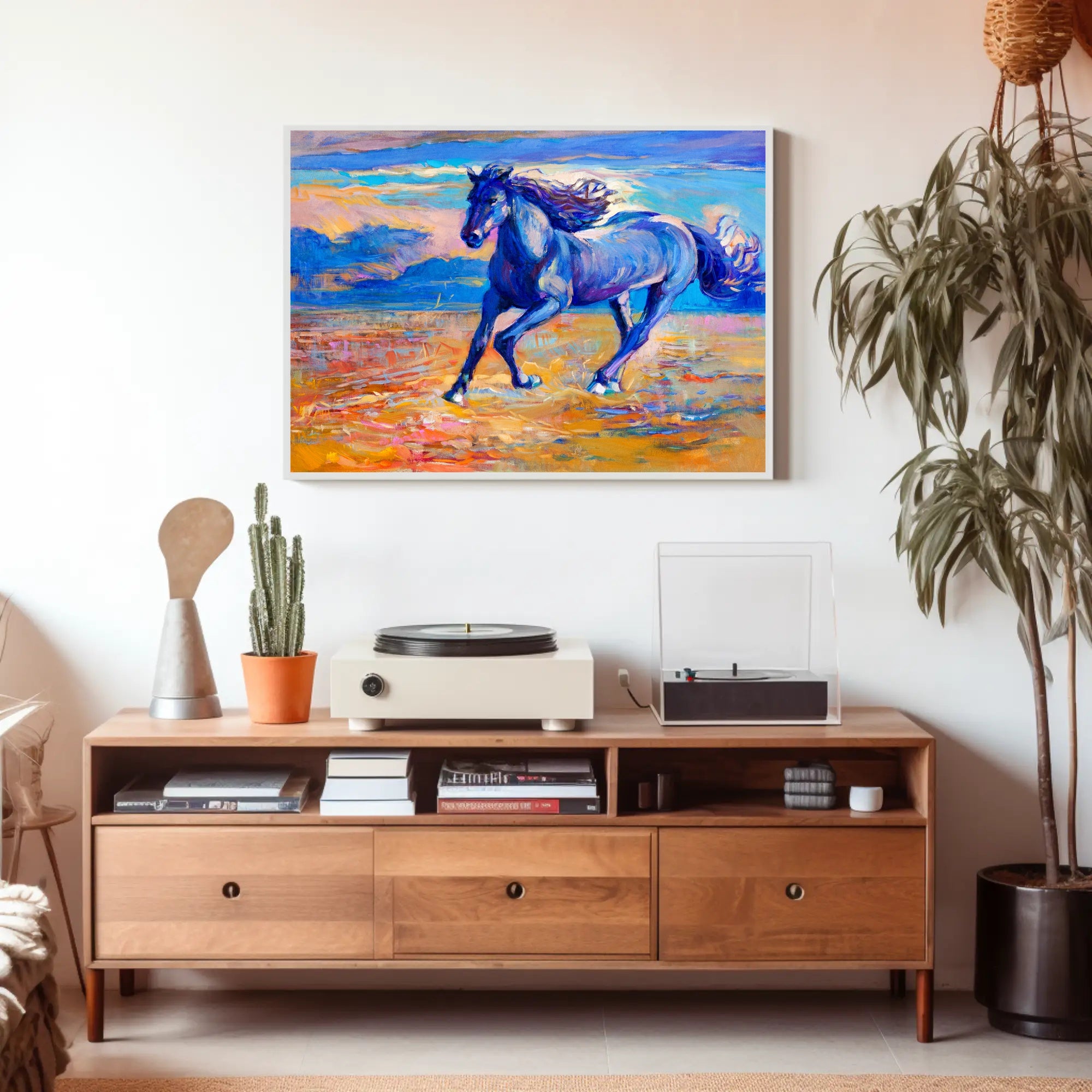 Dynamic Horse Landscape Art: Premium Animal Poster PosterGoat