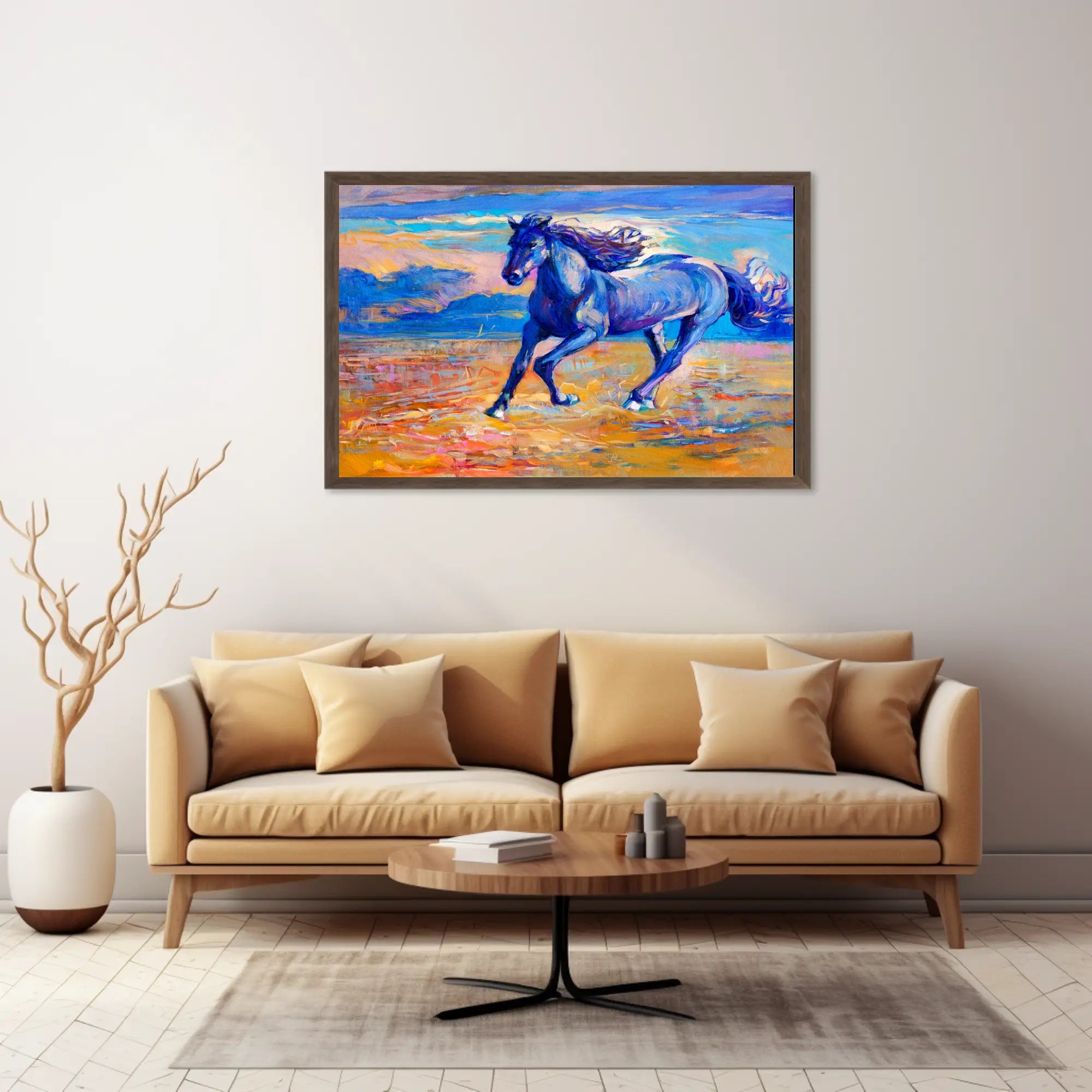 Dynamic Horse Landscape Art: Premium Animal Poster PosterGoat